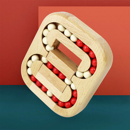 Rotating Magic Bean Fingertip Toy - Wooden IQ Puzzle for Adults and Kids